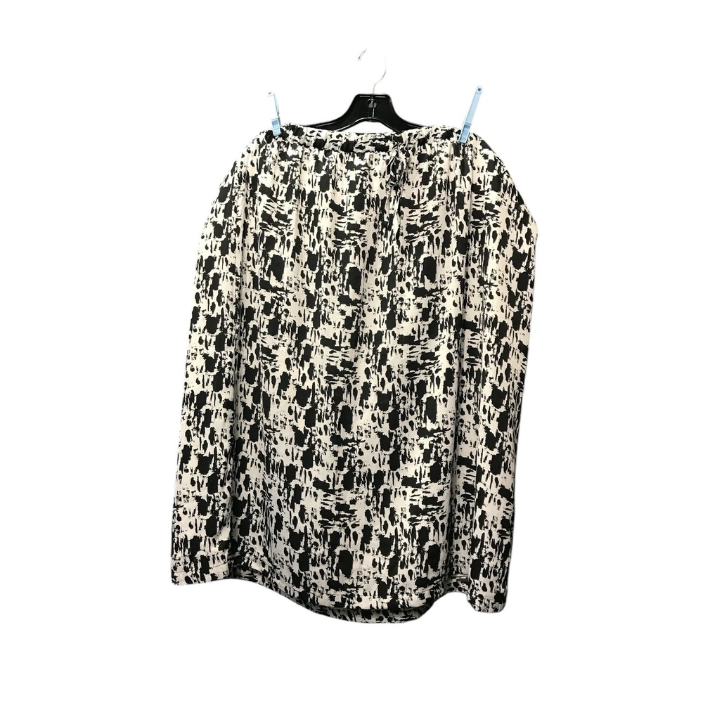 Gap Black White Drawstring Mid Length Lined Skirt‎